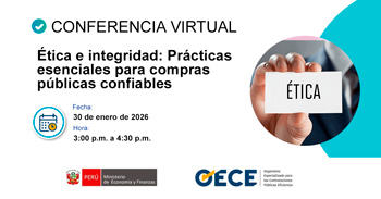 Conferencia online gratis "Ética e integridad: prácticas esenciales para compras públicas confiables" del OECE