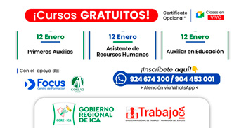  Participa en 5 cursos gratuitos junto a la Dirección Regional de Trabajo y FOCUS y mejora tu perfil laboral