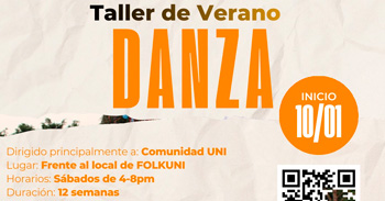  Taller presencial de verano "Danza" del Centro Cultural Folklórico de la UNI