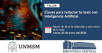 Taller online "Claves para redactar tu tesis con Inteligencia Artificial"  del UNMSM