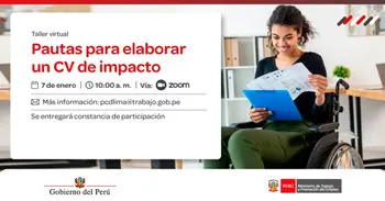  Taller online gratis "Pautas para elaborar un CV de impacto" del MTPE
