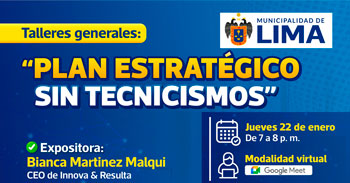  Taller online: "Plan estratégico sin tecnicismos" de la Municipalidad de Lima