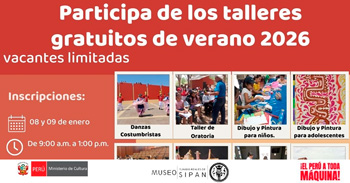  Talleres Gratuitos de Verano 2026 del Museo Tumbas Reales de Sipán