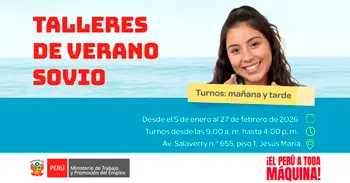 Talleres presencial vocacionales de verano SOVIO del MTPE