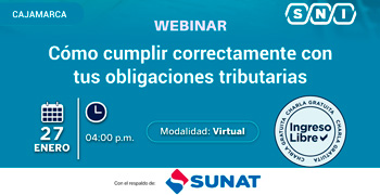 Webinar online gratis "Cómo cumplir correctamente con tus obligaciones tributarias" de la SNI