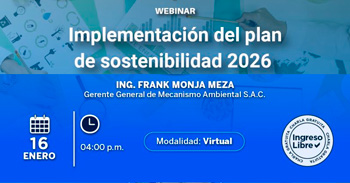  Webinar online gratis "Implementación del Plan de Sostenibilidad 2026" 