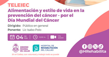 Capacitación online "Alimentación y estilo de vida en la prevención del cáncer por el Día Mundial del Cáncer"