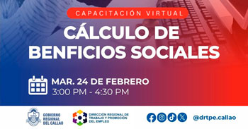  Capacitación online "Cálculo de Beneficios Sociales" DRTPE del Callao