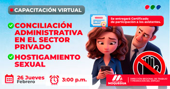  Capacitación  online  "Conciliación Administrativa en el Sector Privado - Hostigamiento Sexual Laboral" 