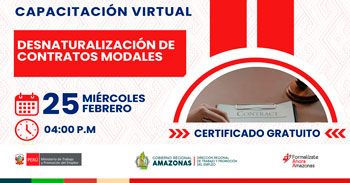  Capacitación online "Desnaturalización de contratos modales" DRTPE Amazonas