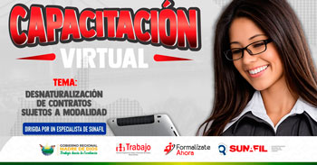  Capacitación online "Desnaturalización de contratos sujetos a modalidad"  de la DRTPE de Madre de Dios