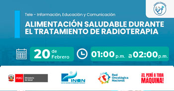  Capacitación online gratis "Alimentación saludable durante el tratamiento de radioterapia" del INEN