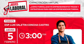  Capacitación online gratis "¿Cómo formalizar mi emprendimiento? " de la GRTPE Cusco 