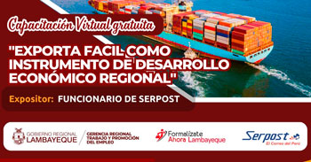 Capacitación online gratis "Exporta fácil como instrumento de desarrollo económico regional" 