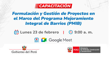  Capacitación online gratis "Formulación y Gestión de Proyectos en el Marco de PMIB" 