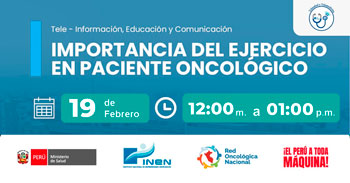  Capacitación online gratis "Importancia del ejercicio en paciente Oncológico" del INEN