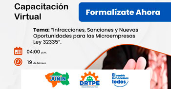  Capacitación online gratis "Infracciones, sanciones y nuevas oportunidades para la microempresas - Ley 32335" 
