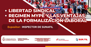  Capacitación online gratis "Libertad sindical - Régimen MYPE y las ventajas de la formalización laboral"