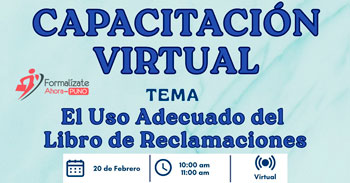  Capacitación online gratis "El Uso Adecuado del Libro de Reclamaciones" de Formaliza Perú - Puno