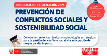  Capacitación online "Programa de Capacitación en Prevención de Conflictos Sociales y Sostenibilidad Social" 
