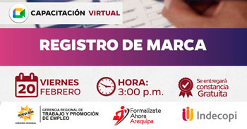  Capacitación online  "Registro de Marca" de la Gerencia Regional de Trabajo Arequipa