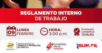  Capacitación online  Registro de Reglamento Interno de Trabajo (RIT) de la Gerencia Regional de Trabajo Arequipa