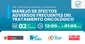  Capacitación online gratis sobre: "Manejo de efectos adversos frecuentes del tratamiento oncológico" del INEN