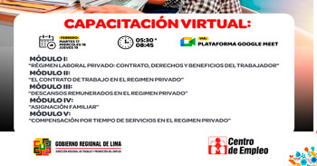 Capacitaciones online gratis de la Dirección Regional de Trabajo -Lima