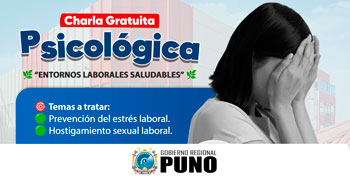  Charla gratuita psicológica "Entornos laborales saludables" del Gobierno Regional de Puno