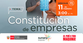 Charla presencial "Constitución de empresas" de la SUNARP