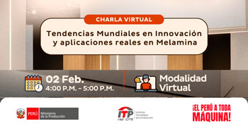  Charla online "Tendencias mundiales en innovación y aplicaciones reales en melamina" del CITEmadera