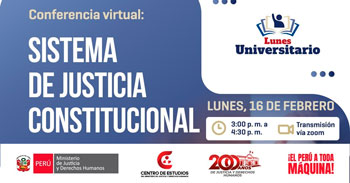  Conferencia online "Sistema de justicia constitucional" del MINJUSDH