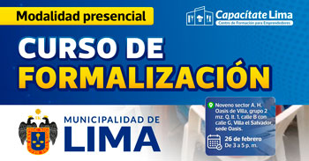  Curso presencial "Formaliza tu emprendimiento a paso firme" de la Municipalidad de Lima