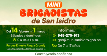 Curso presencial gratis "Minibrigadistas de San Isidro" de la Municipalidad de San Isidro