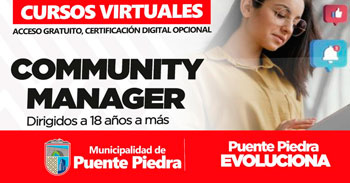  Curso online gratis  "Community Manager" de la Municipalidad de Puente Piedra