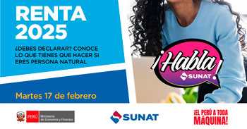 Evento online gratis "¿Debes declarar? Conoce lo que tienes que hacer si eres persona natural" de la SUNAT