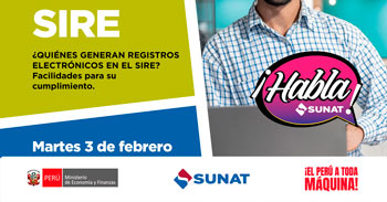 Evento online gratis "¿Quiénes generan registros electrónicos en el sire? Facilidades para su cumplimiento"