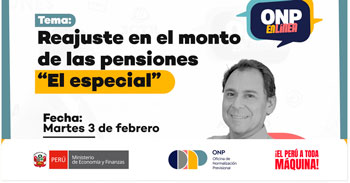  Evento online Reajuste en el monto de las pensiones "El Especial" del ONP