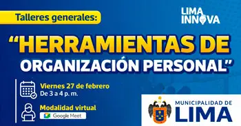  Taller online: "Herramientas de organización personal" de la Municipalidad de Lima