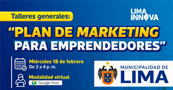 Taller online: "Plan de marketing para emprendedores" de la Municipalidad de Lima