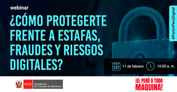  Webinar online "¿Cómo protegerte frente a estafas, fraudes y riesgos digitales?" del PCM