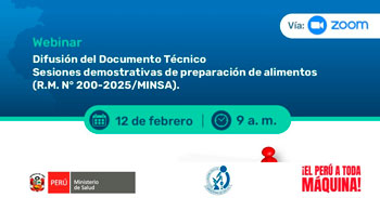  Webinar online "Difusión del Documento Técnico: Sesiones demostrativas de preparación de alimentos" 