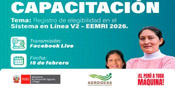 Capacitación online "Registro de elegibilidad en el Sistema en Línea V2 – EEMRI 2026" de AGROIDEAS