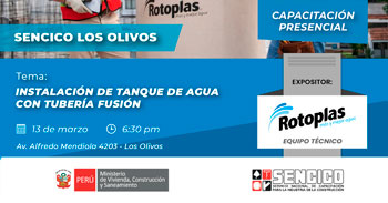  Capacitación presencial gratis "Instalación de tanque de agua con tubería fusión" Sencico Lima y Callao
