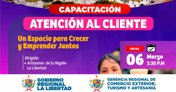  Capacitación online "Atención al cliente" del Gobierno Regional la Libertad