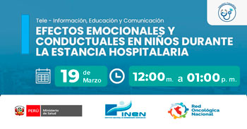 Capacitación online "Efectos emocionales y conductuales en niños durante la estancia hospitalaria" del INEN