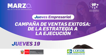  Capacitación online gratis "Campaña de Ventas Exitosa: De la Estrategia a la Ejecución" del COFIDE