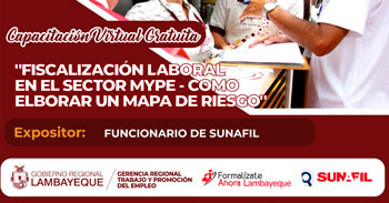  Capacitación online gratis "Fiscalización laboral en el sector MYPE - Como elaborar un mapa de riesgo"