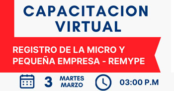  Capacitación online gratis "Registro nacional de la micro y pequeña empresa - Remype" de Formaliza Perú - Puno