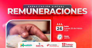  Capacitación online gratis "Remuneraciones"  de la DRTPE Huánuco